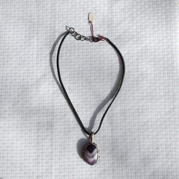 Unique Silver Amethyst Medieval Pendant Necklace - Picture 3 of 3